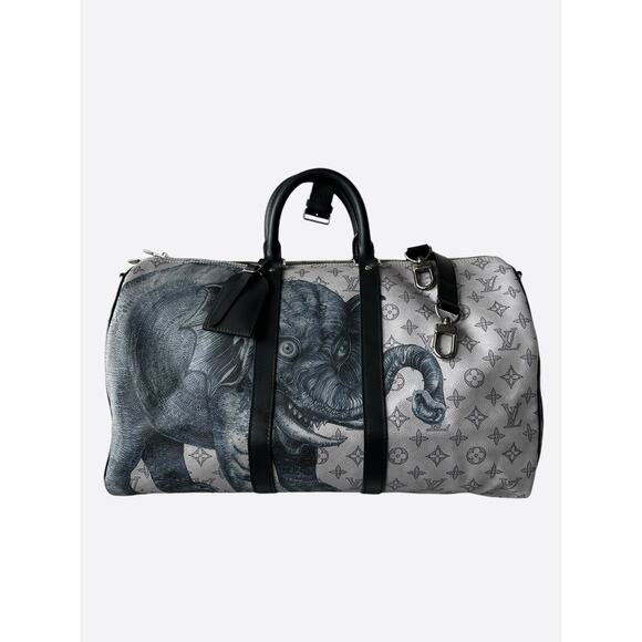 Louis Vuitton Chapman Brothers Cream Elephant Monogram Keepall 45 - Picture 1 of 6